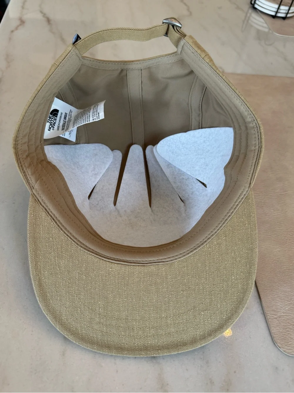 The North Face 5 Panel Camp Cap Tan Embroidered Outdoor Design